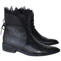 Y's Fur Lined Leather Boots