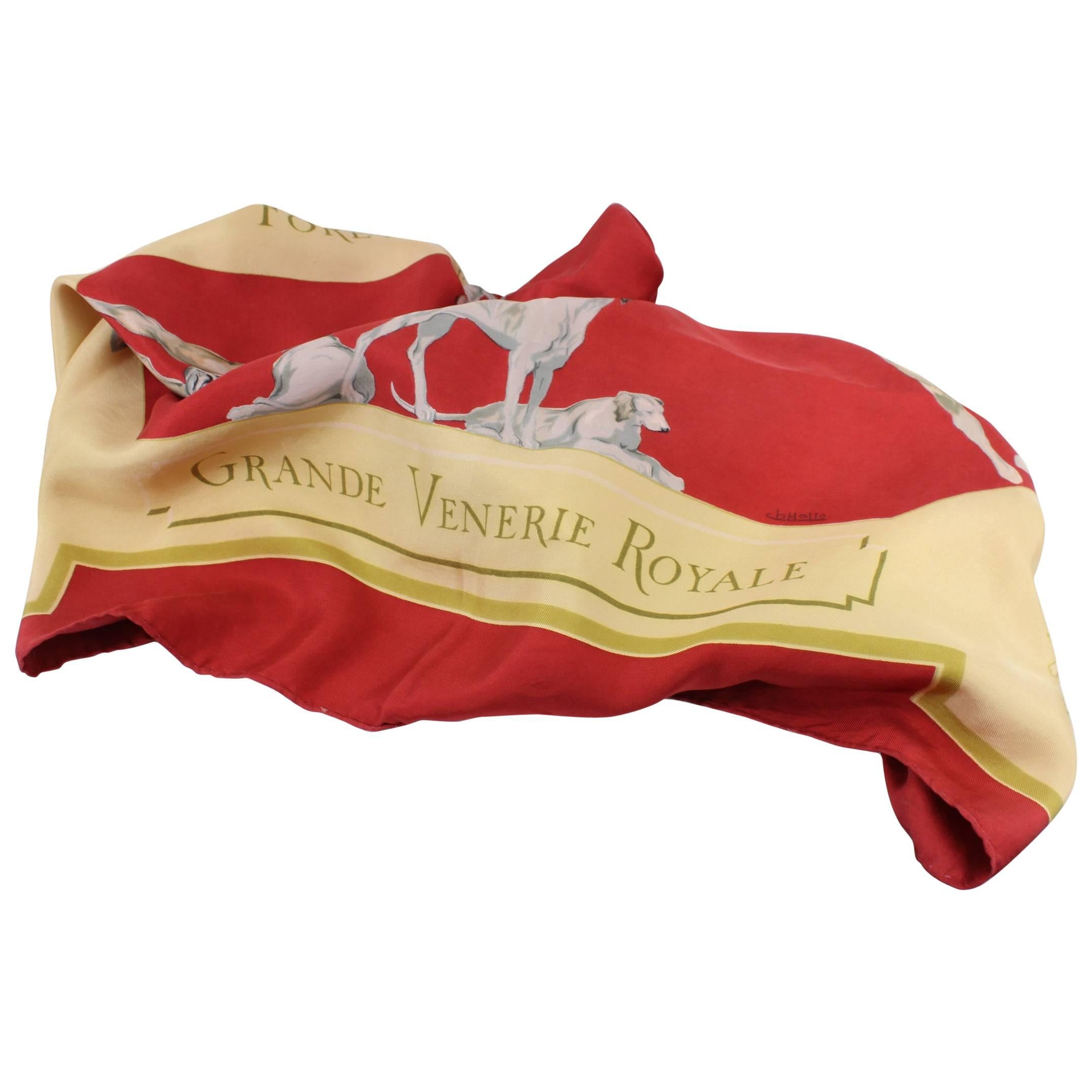 Hermes "Grande venerie Royal" Vintage Silk Scarf