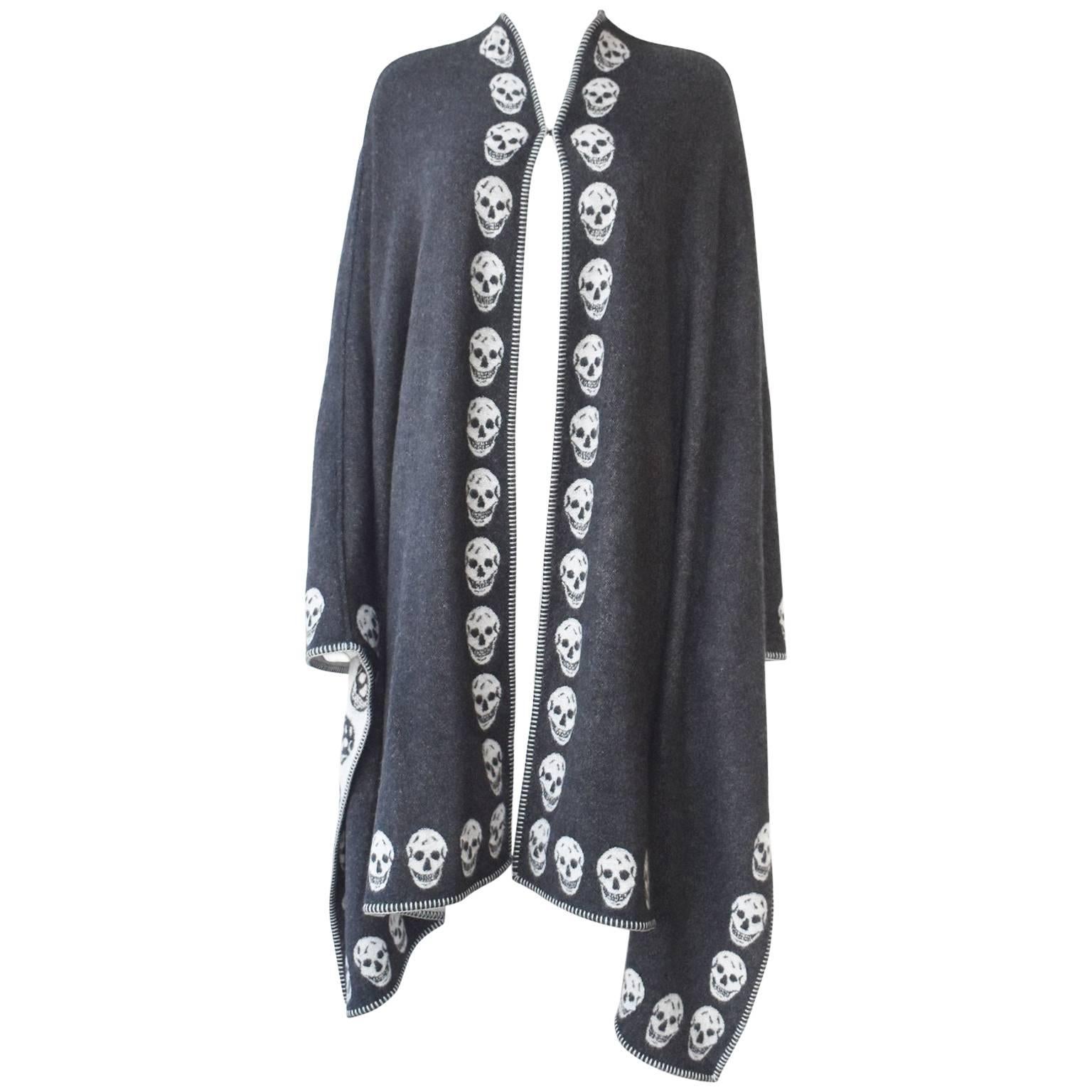 Alexander McQueen Grey Skull Cape 