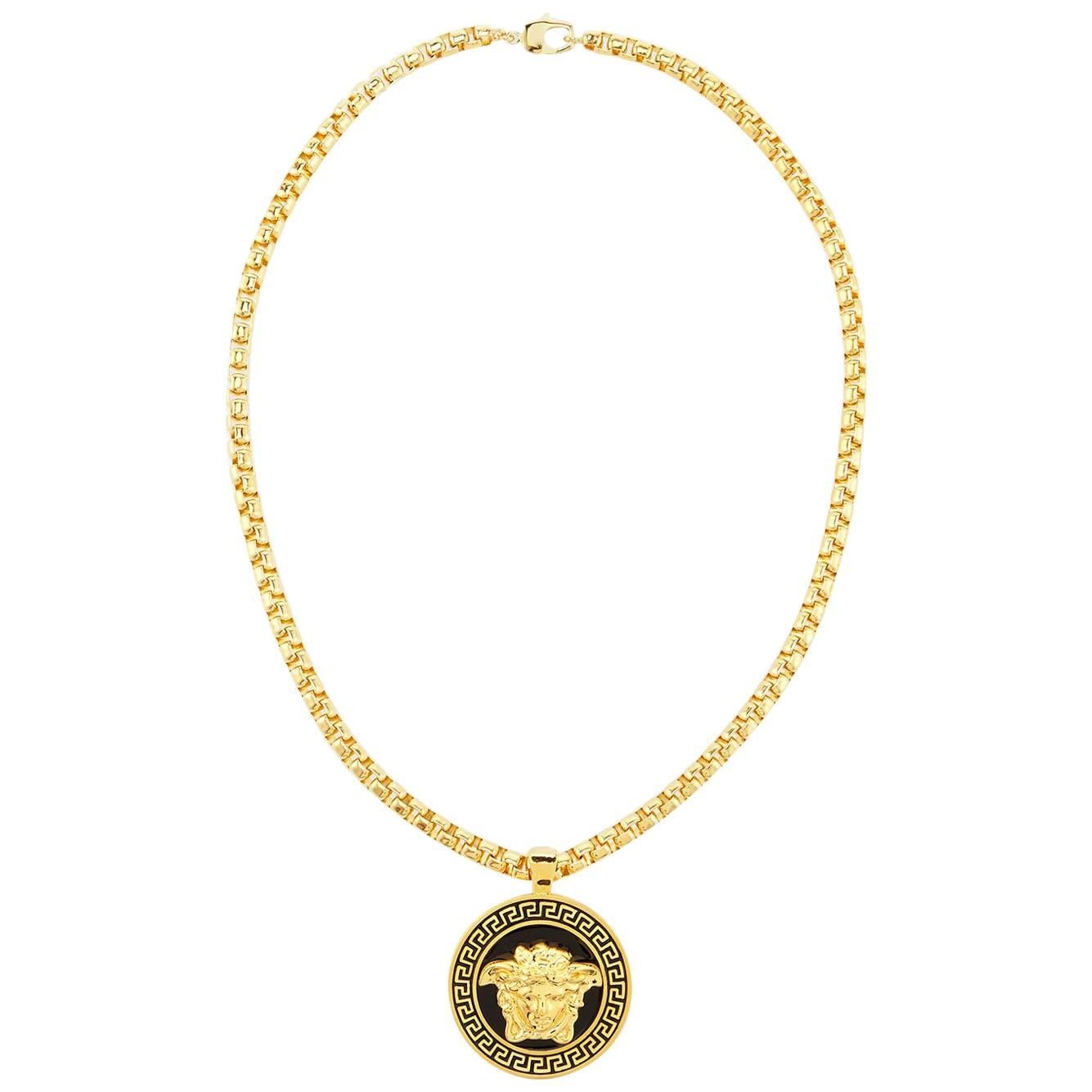 Versace Gold Medusa Medallion Chain Necklace as worn by Bruno Mars at ...