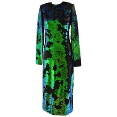 Lorry Newhouse Mid-Length Dark Green Sequin Dress 