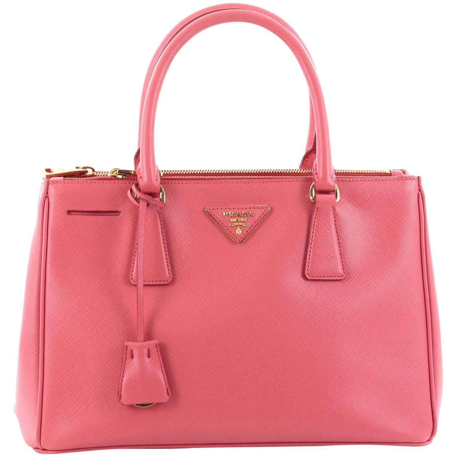 Prada Double Zip Lux Tote Saffiano Leather Medium