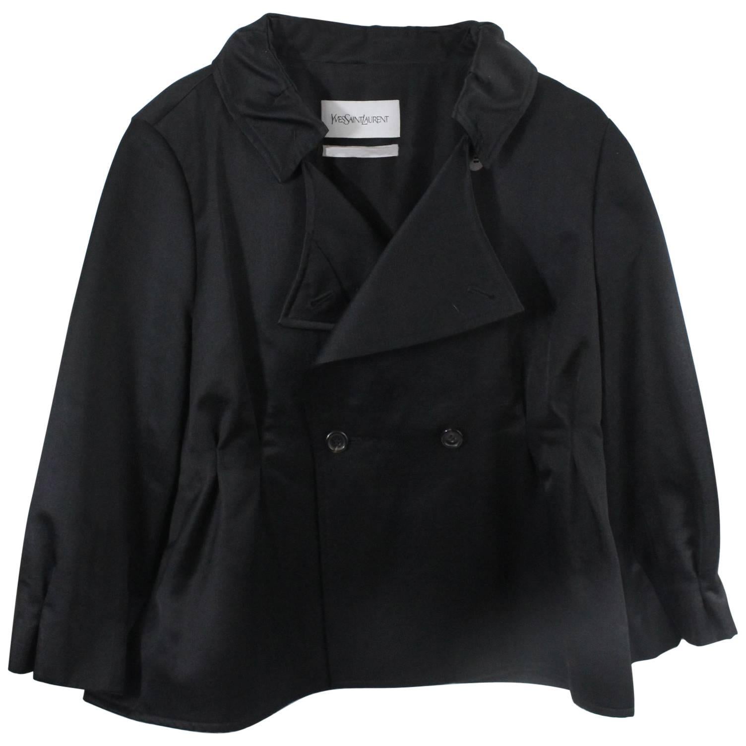 Yves saint Laurent Black Sort Jacket Size FR8 For Sale