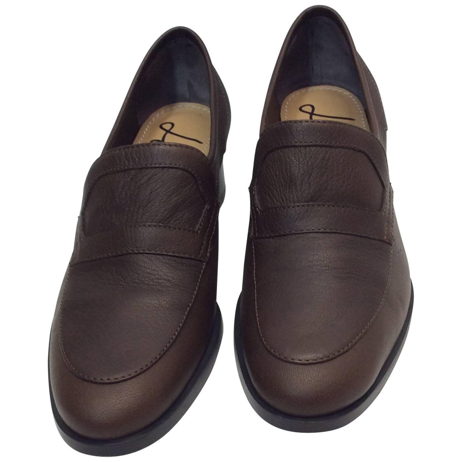 Lanvin Brown Leather Loafers For Sale
