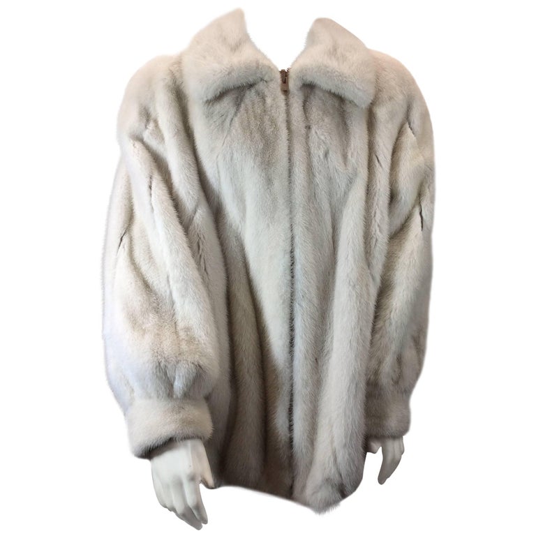 White Mink Bomber Jacket For Sale at 1stDibs