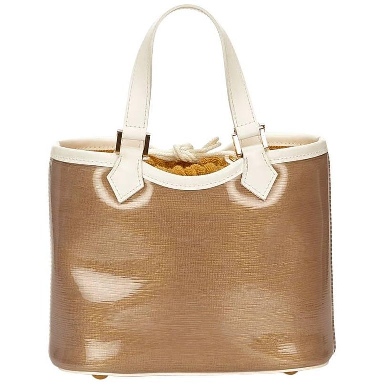Brown and White Louis Vuitton Mini Lagoon Bay Tote Bag For Sale at 1stdibs