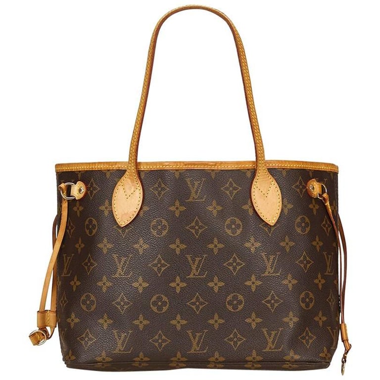 Louis Vuitton Brown Monogram Neverfull PM Tote Bag For Sale at 1stdibs