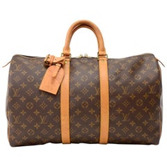 Louis Vuitton Vintage Keepall 45 Monogram Canvas Duffel Travel Bag 