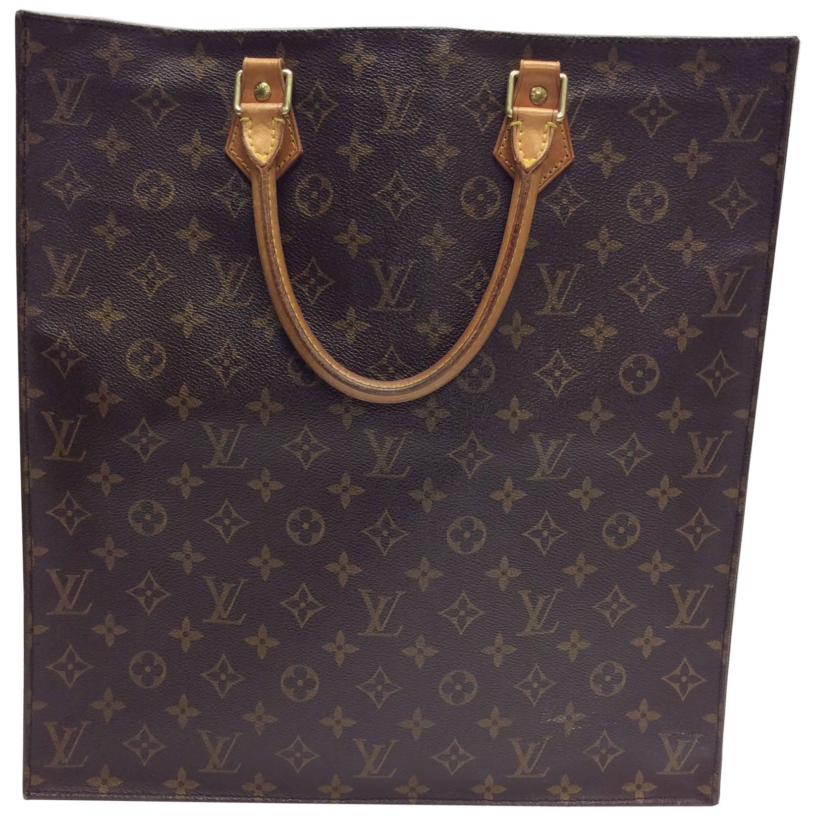 Louis Vuitton Sac Plat Monogram Tote For Sale at 1stDibs lv sac plat