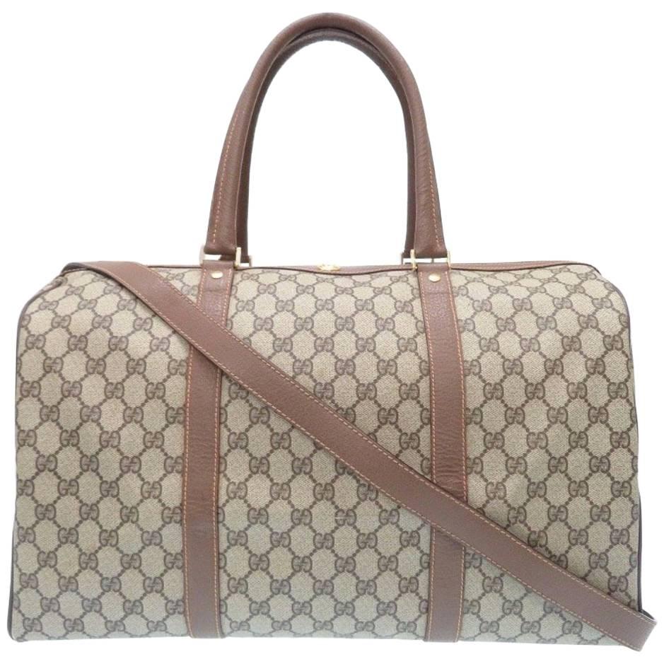 Gucci Monogram GG Supreme Men's Travel Carryall Duffel Tote Shoulder Bag