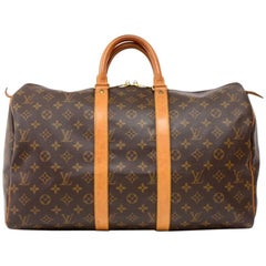 Louis Vuitton Retro Keepall 45 Monogram Canvas Duffel Travel Bag