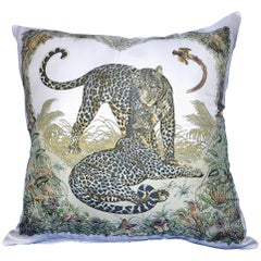 ‎Hermès Vintage Scarf Pillow  R. Dallet "Tiger Love" iwj4473-1