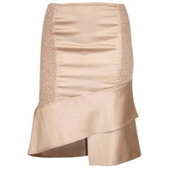 Tom Ford for Gucci S/S 2004 Blush Nude Silk Asymmetrical Skirt It. 40