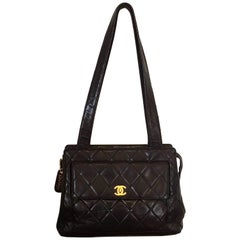 Chanel Vintage Black Matelasse handbag shoulder bag
