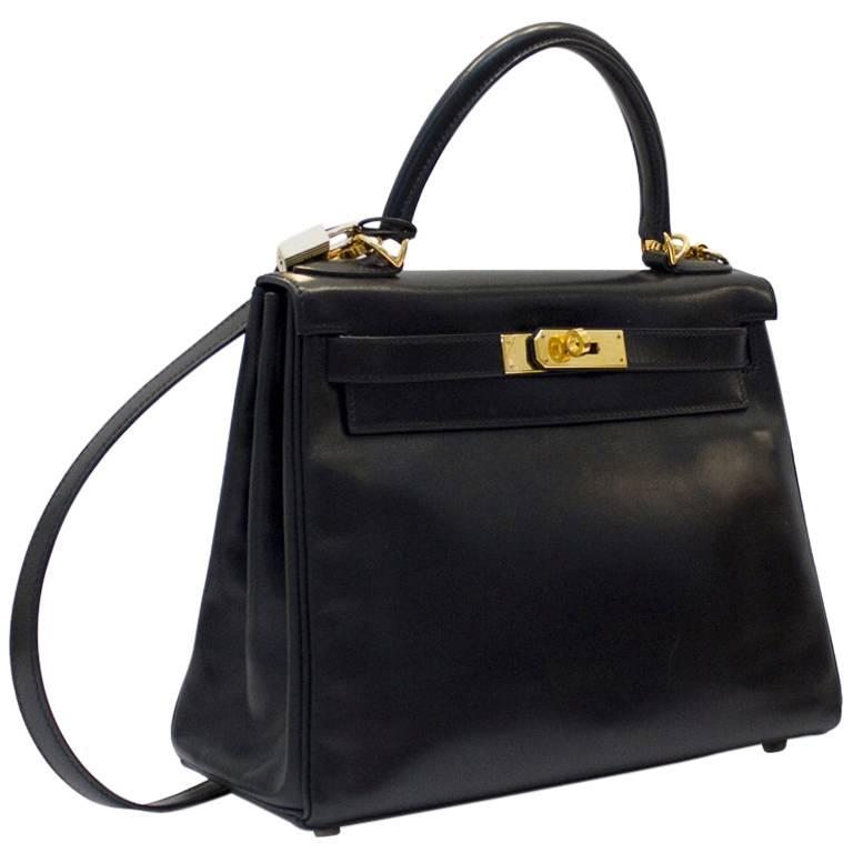 Hermes Black Box Supple Leather 28 cm Kelly Bag, 2005