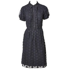 Yves Saint Laurent Tulle and Apliqué Shirt Dress