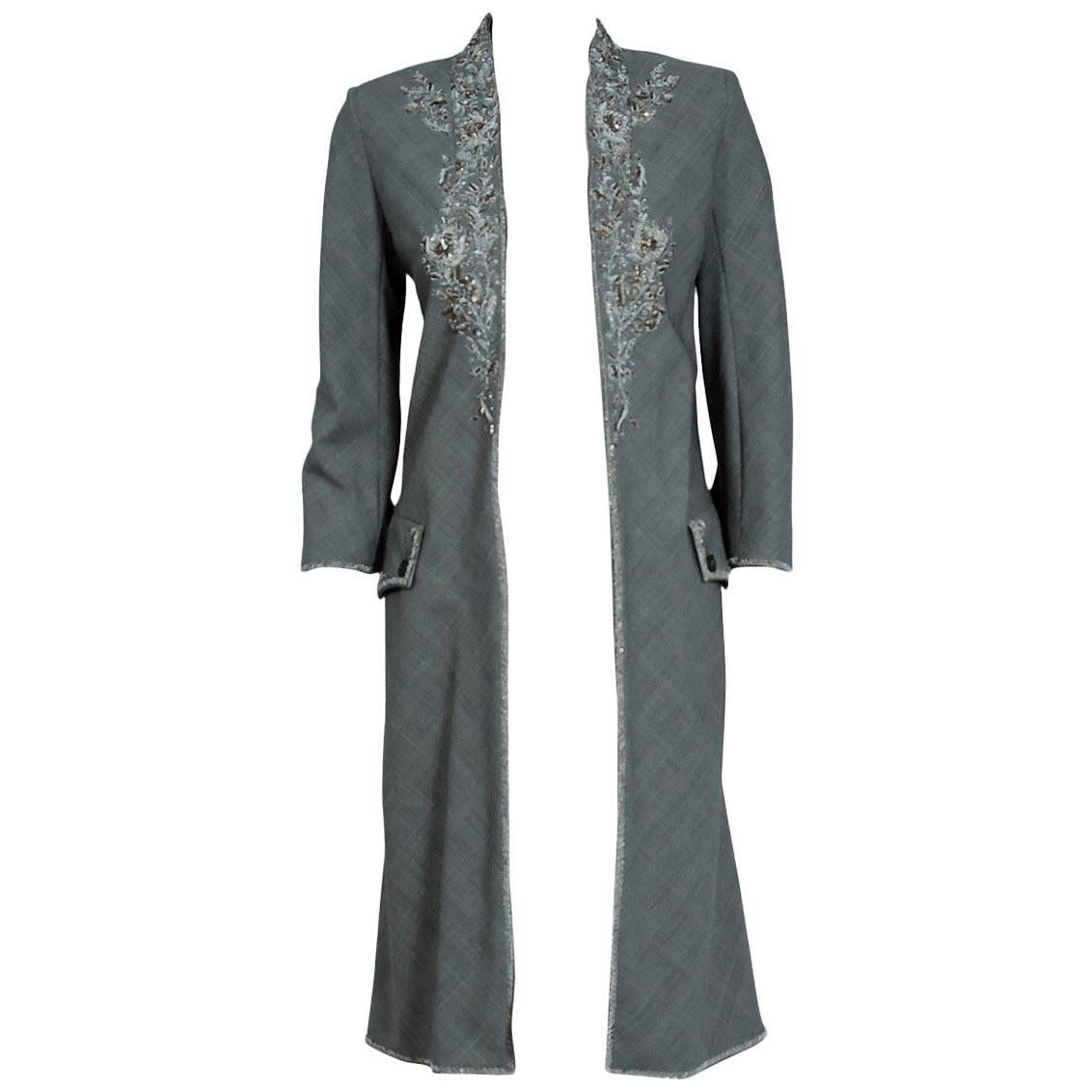 Alexander McQueen Embroidered Metallic Bullion Victorian Tails Coat Jacket, 2002