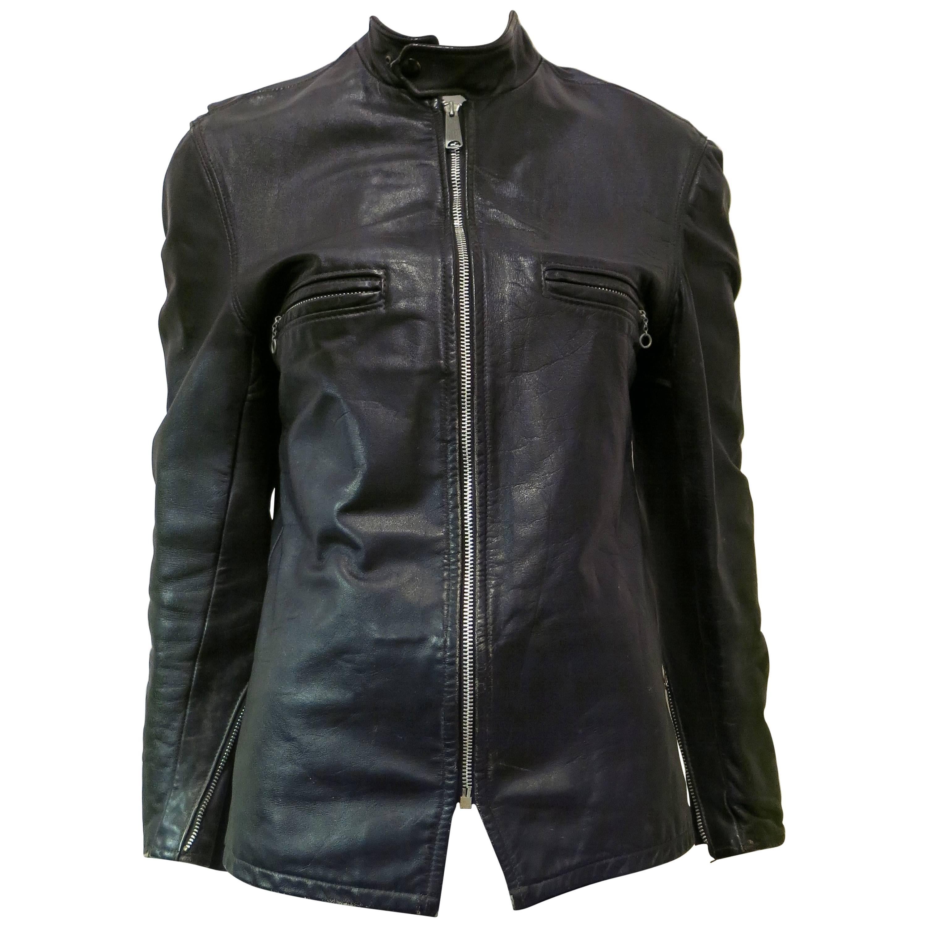 1960s Rare Beck/Schott Men's Black Leather Cafe Jacket For Sale