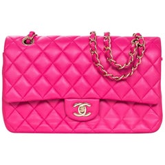 2017 Chanel Dark Pink Quilted Lambskin Small CC Handbag at 1stDibs