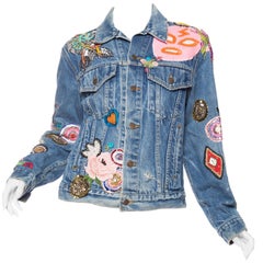 Kara Ross Unleashed X Morphew Graffiti Embellished Levis Jacket 