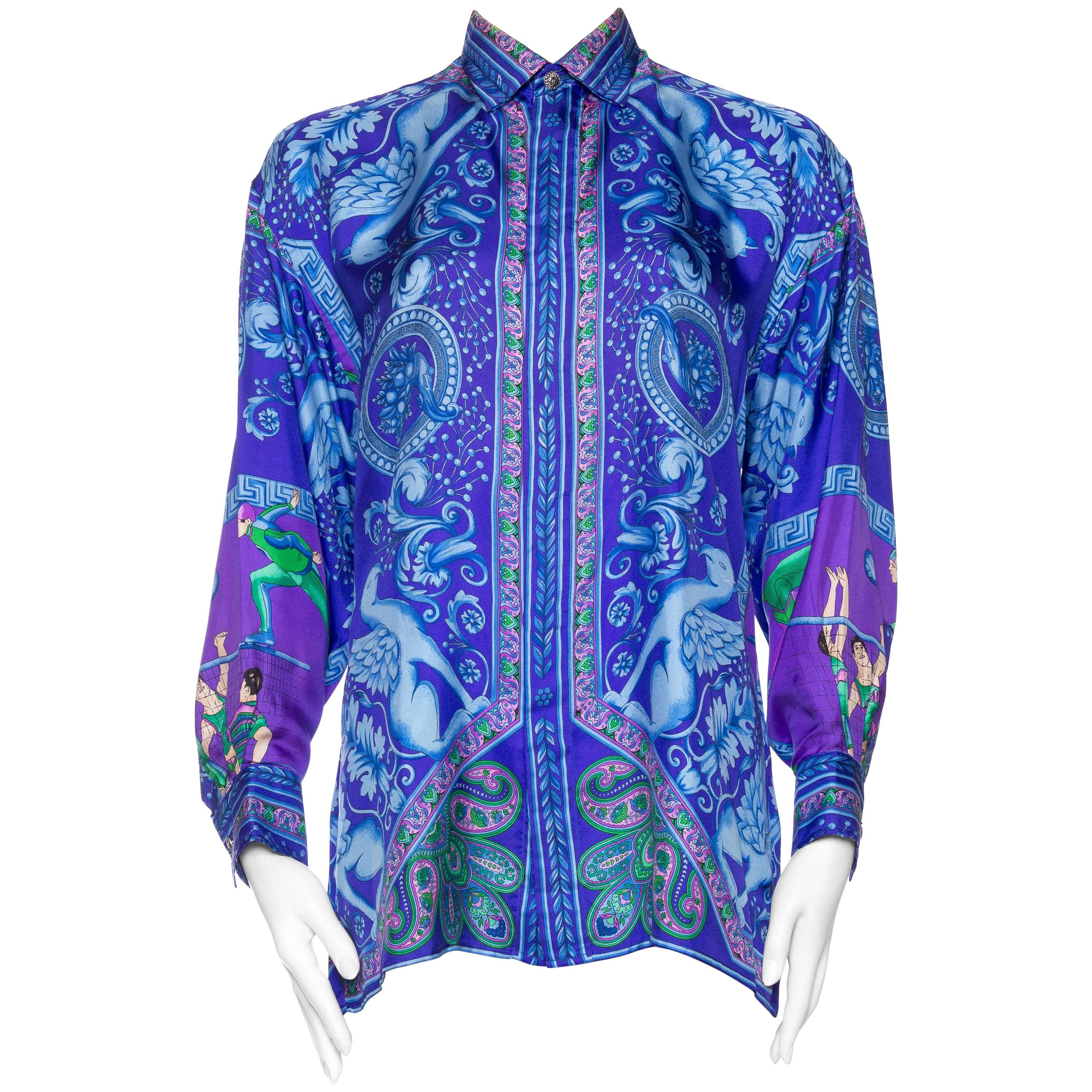 1990s Gianni Versace Baroque Printed Silk Shirt