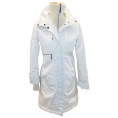 Postcard white ski puffer coat jacket sz 0