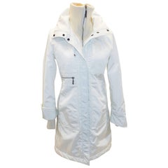 Postcard  white ski  puffer coat jacket sz 0