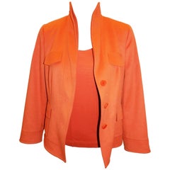 AKRIS fabulous  Orange Wool / Angora jacket and blouse set 