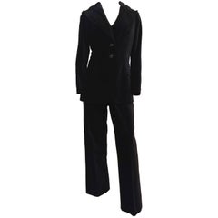 1970s Black Velveteen Three Piece Suit Set