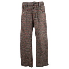 Men's COMME des GARCONS Size 32 Gray Brown & Red Wool Blend Tweed Pants