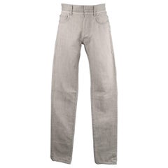 DIOR HOMME Size 30 Light Grey Solid Selvedge Denim Skinny Jeans