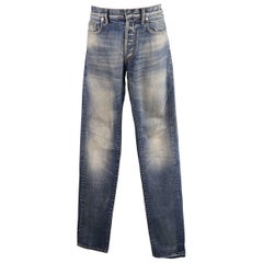 DIOR HOMME Taille 31 Medium Dirty Wash Distressed Denim Skinny Jeans