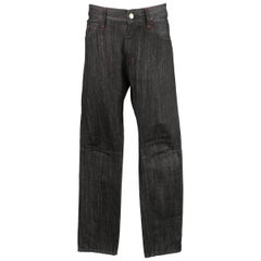 Men's JUNYA WATANABE X LEVI'S Size 32 Black Raw Denim Red Contrast Stitch Jeans