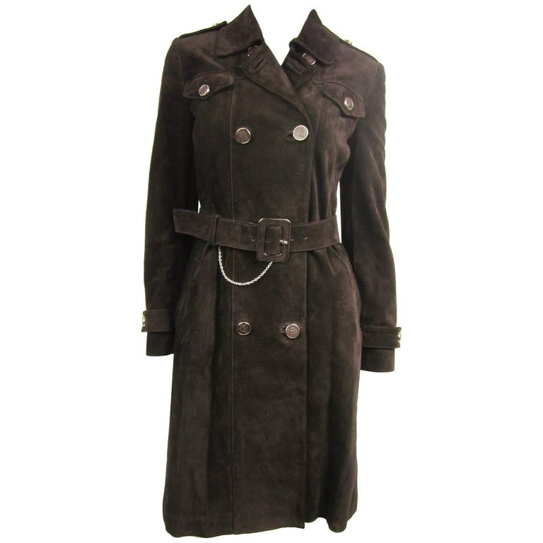 1990s Stunning Gucci Brown Suede Jacket Horse bit Detailing For Sale at ...