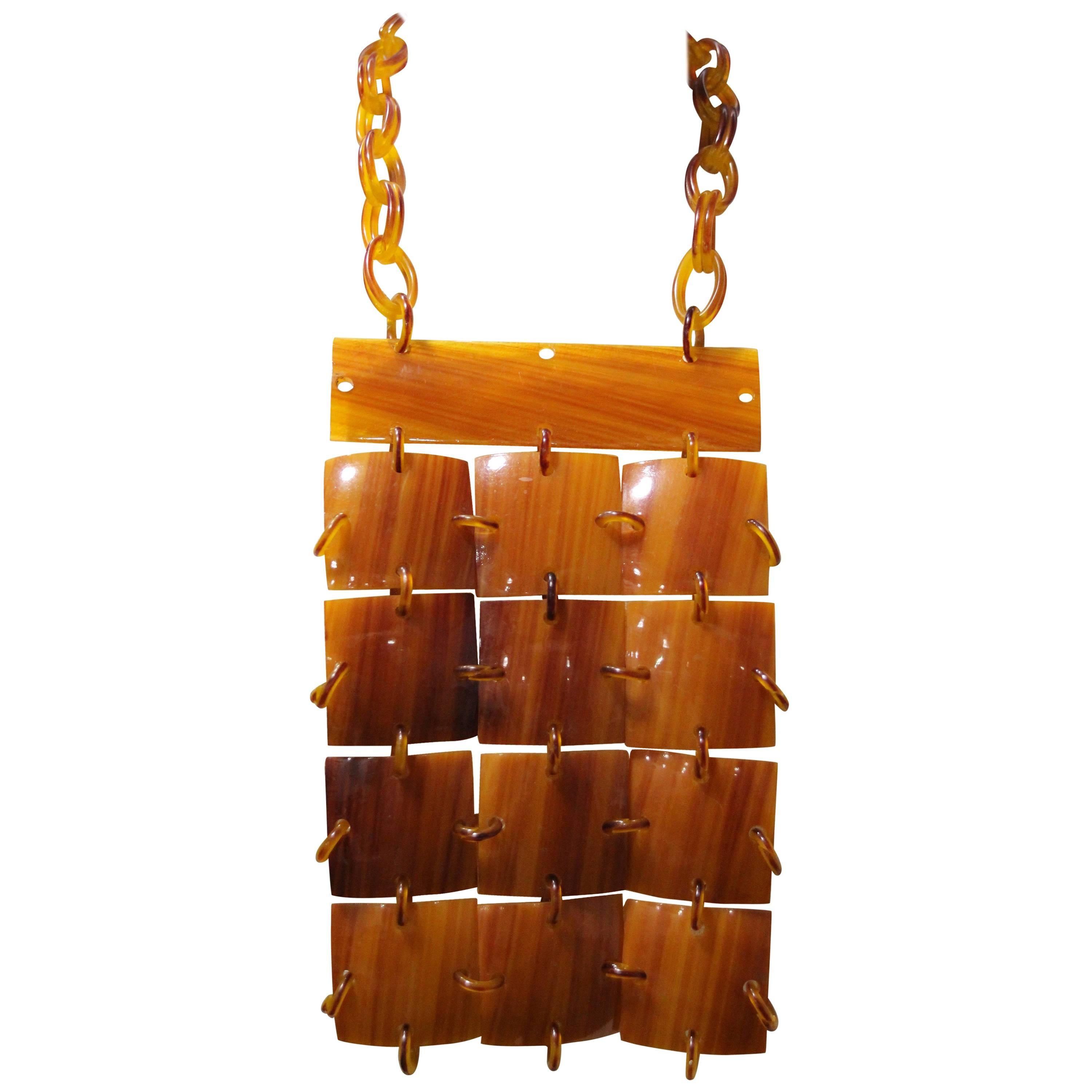 1960s Tile Shaped Bakelite Bib Necklace  For Sale