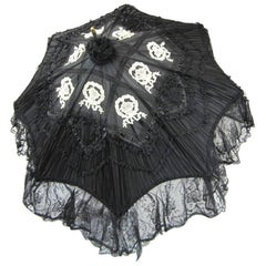Early Silk & Lace Heavily detailed parasol circa 1900's Perfect