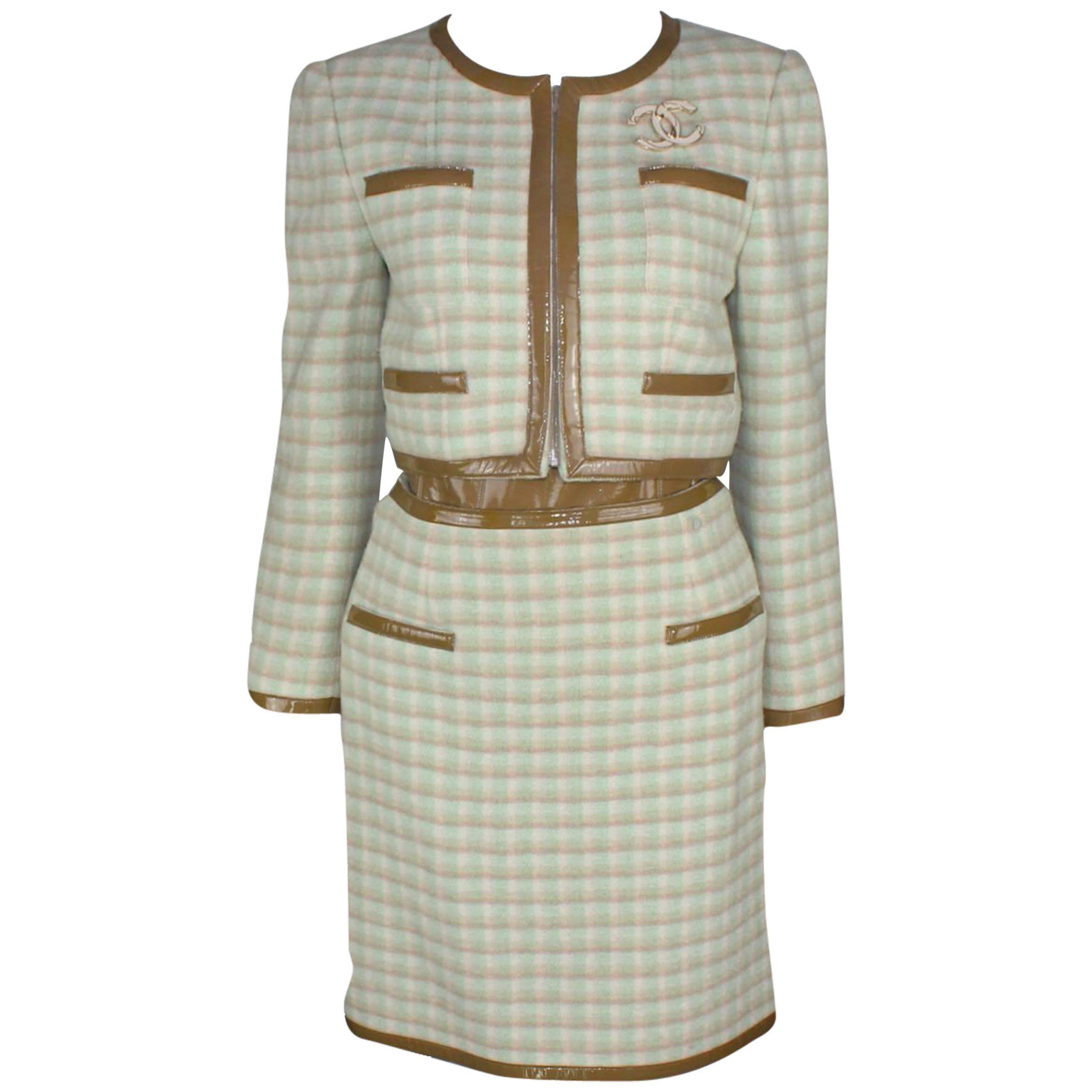 Chanel Corset Belt Skirt Jacket Suit Ensemble 3 Pieces