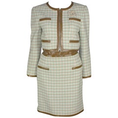 Chanel Corset Belt Skirt Jacket Suit Ensemble 3 Pieces