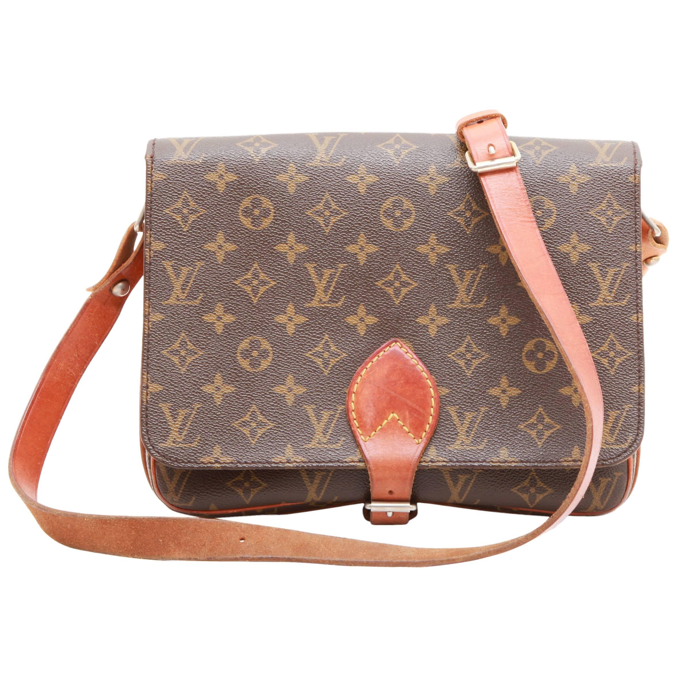 LOUIS VUITTON Messenger Bag in Brown Monogram Canvas and Natural Cowhide Leather