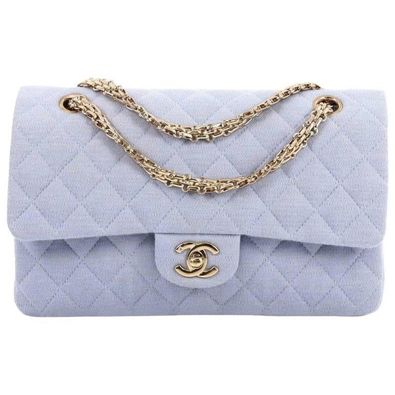 Chanel Vintage Reissue Chain Double Flap Bag Quilted Jersey Medium at ...