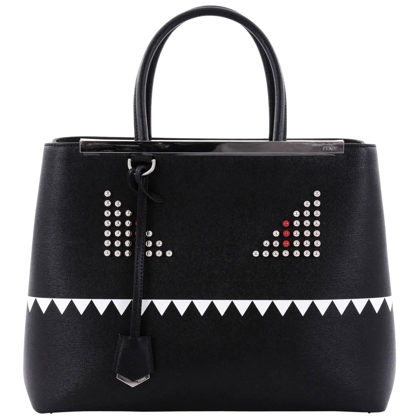 Fendi 2Jours Monster Handbag Leather Medium