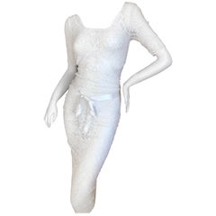  Dolce & Gabbana D&G Sheer White Lace Cocktail Dress