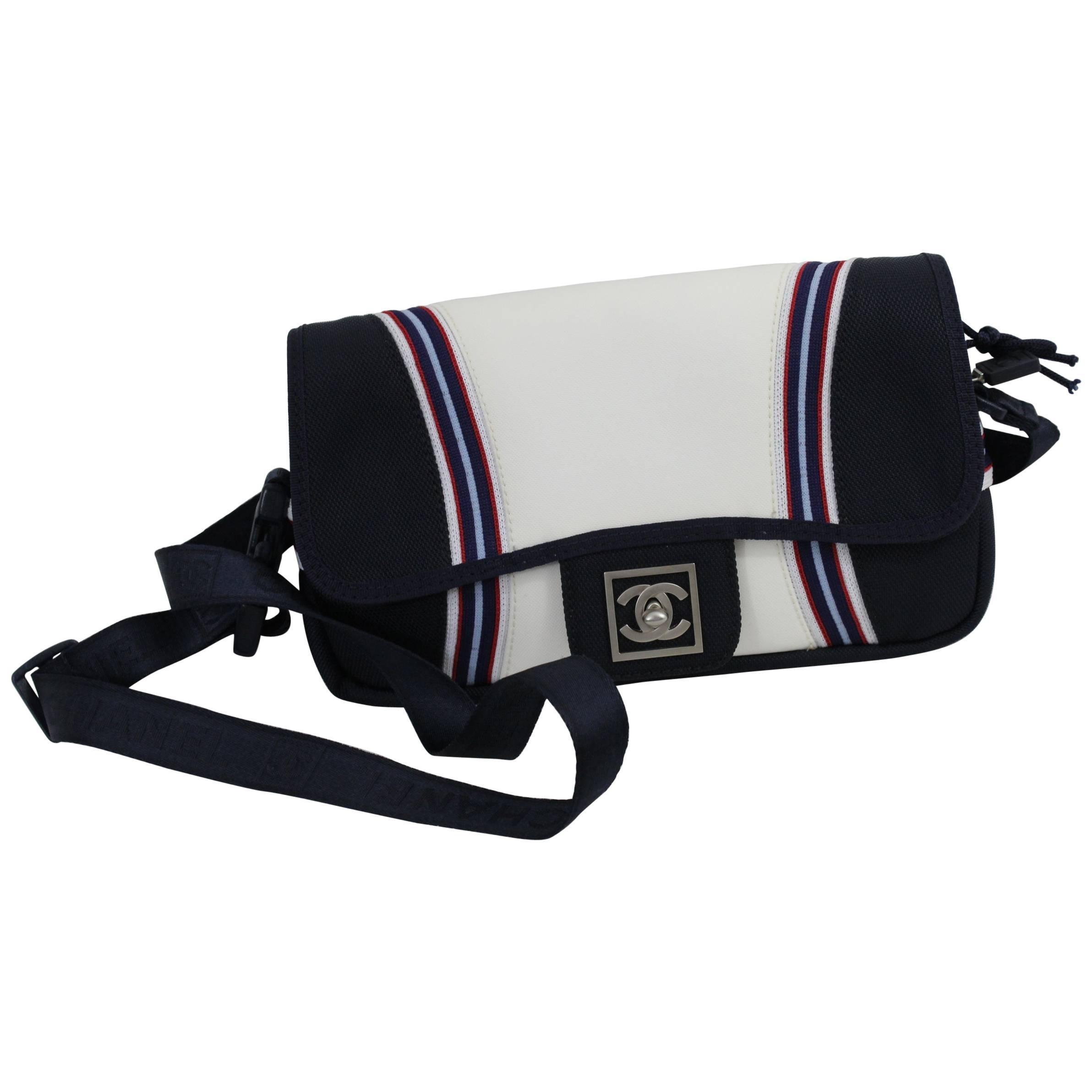 Chanel Sportswear Nylon Bag with mademoiselle Clasp.  For Sale
