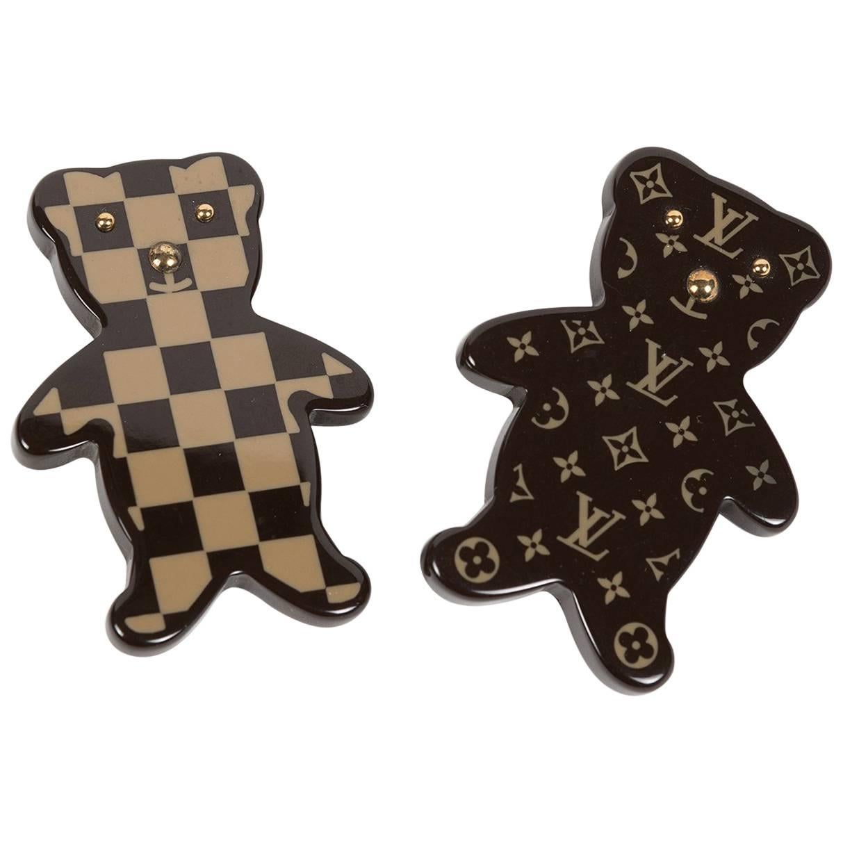 Louis Vuitton Teddy Bear Pin Brooch Set