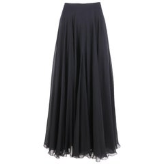 Chanel Black Silk Chiffon Multi-Layered Maxi Skirt, 1993 