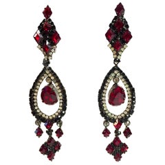 Robert Sorrell Long Clip on Drop Earrings