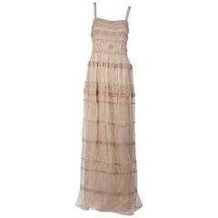 Temperley London Nude Cambon Silk Maxi Dress