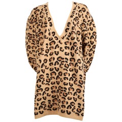 Azzedine Alaia oversized leopard V-neck tunic dress, 1991 