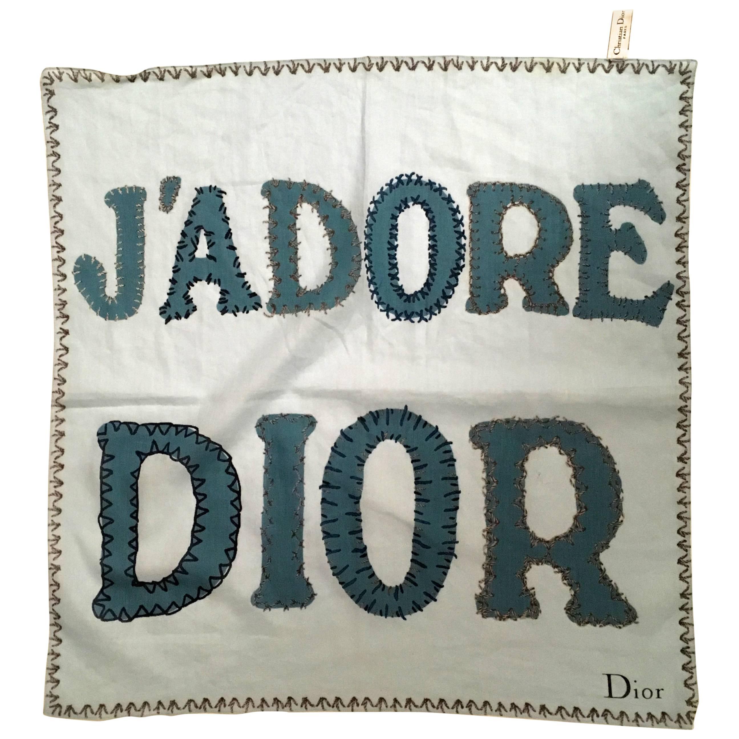 Christian Dior Scarf   J'Adore Dior 100% Cotton  For Sale
