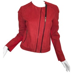 Elie Tahari Suede Moto Jacket